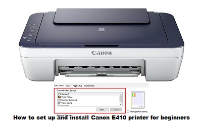 How to set up and install Canon E410 printer for beginners